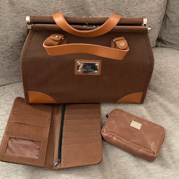 Joy Mangano 12-pc Brown Leather Luggage - Picture 2 of 16